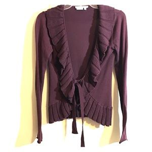 VGC TO THE MAX front tie wrap sweater XS wine